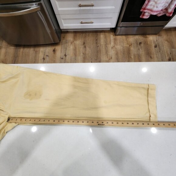 Vintage Polo Ralph Lauren Pleated Cuffed Pants Men’s 34x31 Cream 100% Cotton USA - Picture 12 of 16